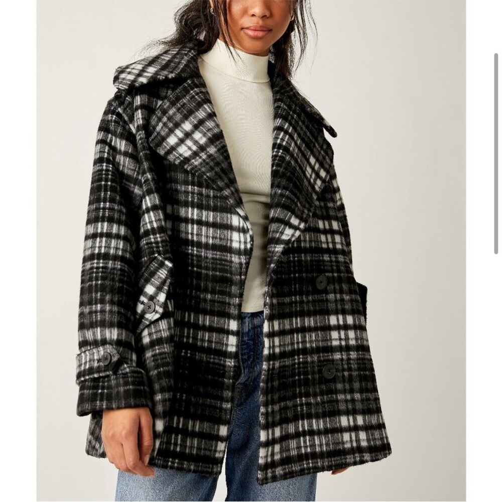 Free People Highlands Wool Peacoat Salt & Pepper
